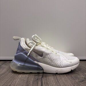 Nike Air Max 270 sneakers in white with sleek purple accents